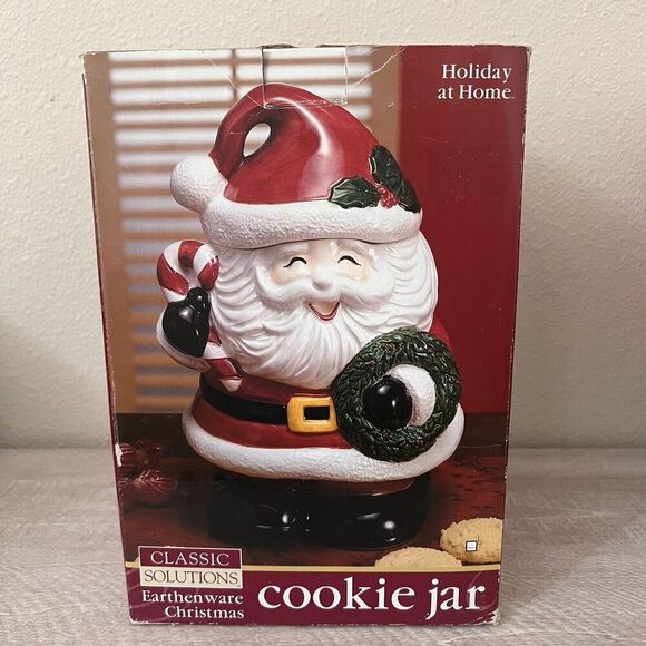 Vintage Red Santa Claus Cookie Jar Jay Import 9.5" Christmas Candy Cane - Picture 4 of 9